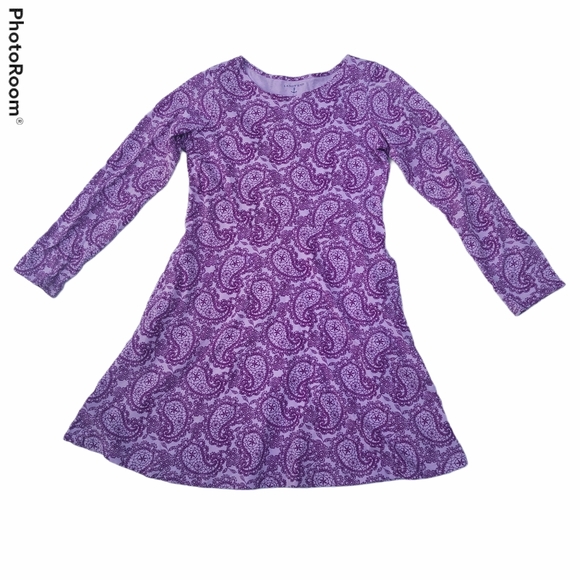 SOLD! Lands End Purple Paisley Girls Cotton Dress - Picture 10 of 10